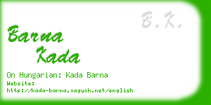 barna kada business card